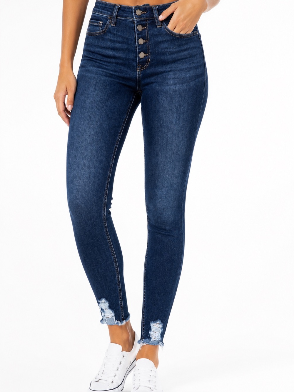 Hollister High Rise Super Skinny Jeans Women's Raw Hem Distressed Size 11R